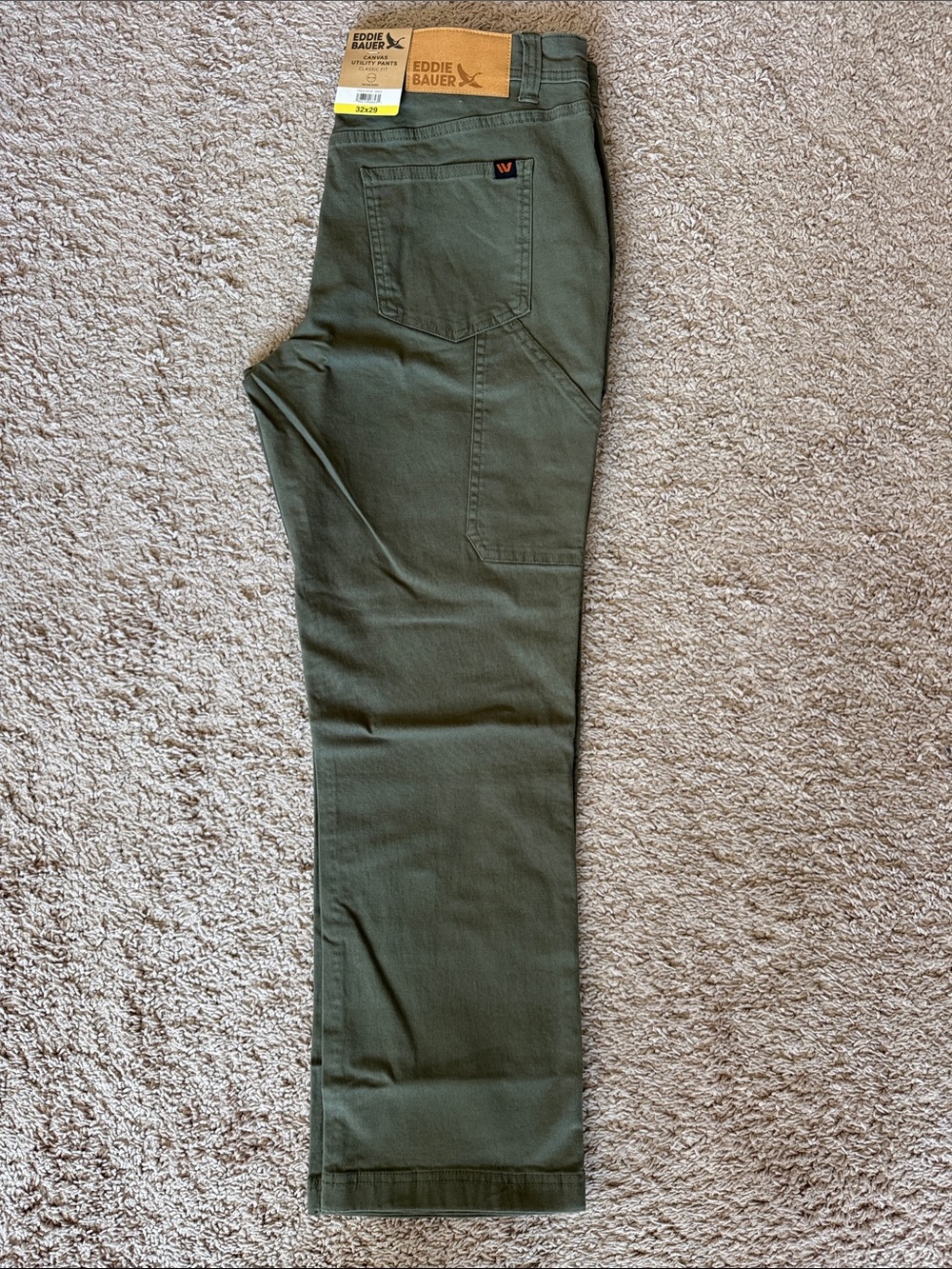 Eddie Bauer Men's Olive Green Utility Chinos